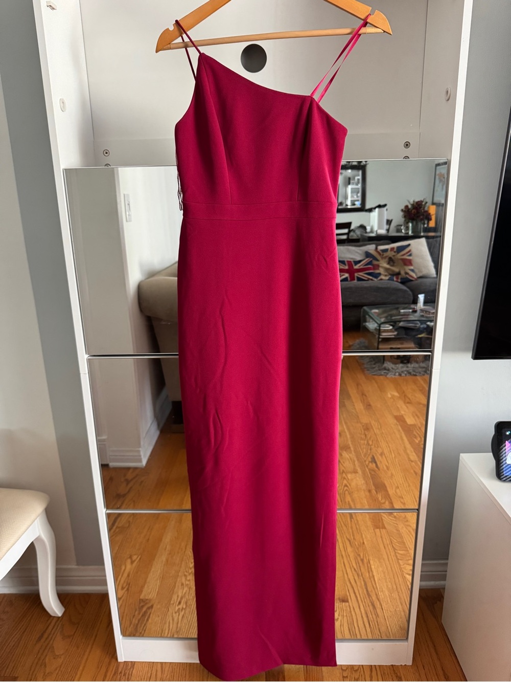 ADRIAN MATTOX Women's Fuchsia Asymmetrical Slip Dress XS